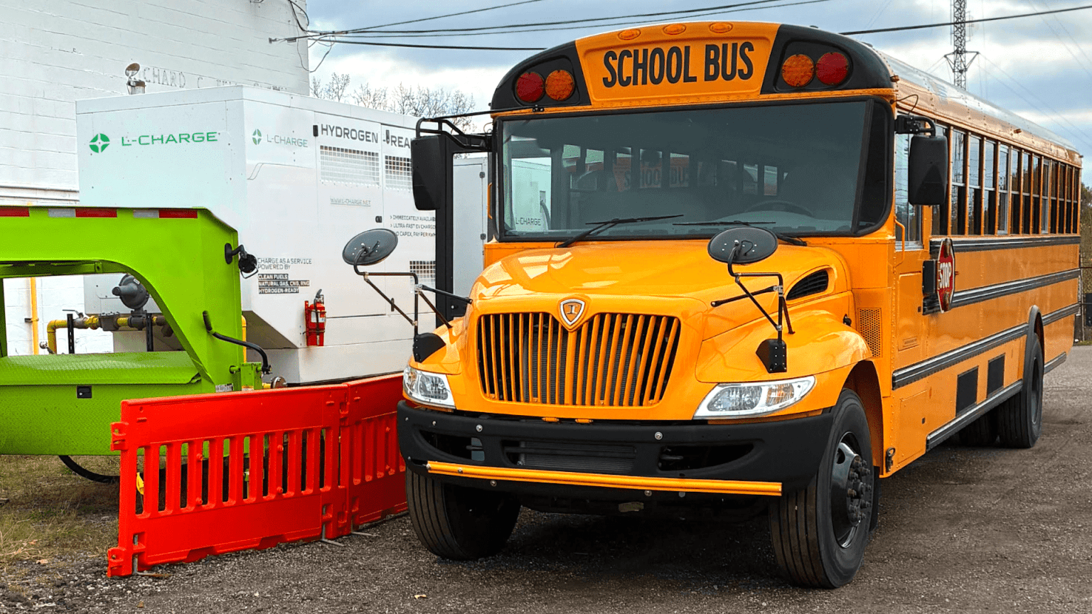 Pontiac, Michigan's new fleet of battery-electric school buses uses L-Charge's off-grid EV charging to operate without waiting for utility upgrades.