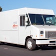 Motiv's medium-duty electric step van sits parked between deliveries.