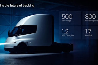 Tesla's updated Semi features an updated headlight design and front bumper, a restyled wraparound windshield, and improved aerodynamics.