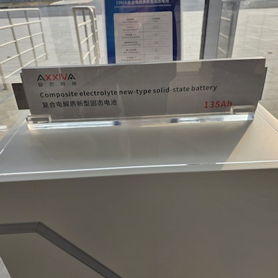 AXXIVA's solid-state battery on display.