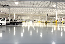 The inside of Workhorse Group's medium-duty battery-electric assembly building.