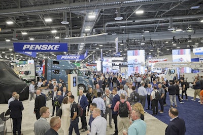 The crowded showroom floor of the ACT Expo 2025.