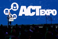 Erik Neadross, president of TRC Clean Transportation Solutions, speaks to an audience at the 2025 ACT Expo.