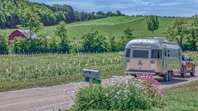 The new Airstream Trade Wind 27FB fitted with Harbinger Industria's new power battery system.