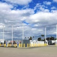 bp pulse's nearly completed medium- and heavy-duty battery-electric truck charging station in Ontario, California.
