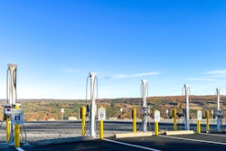 An electric vehicle charging station at an undisclosed location.