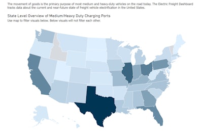 A screenshot of the Electrification Coalition's updated truck charging platform.