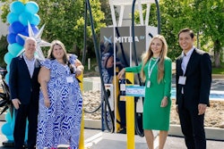 The Mitra EV leadership team at the ribbon cutting of a customer site in Rancho Cordova, California.