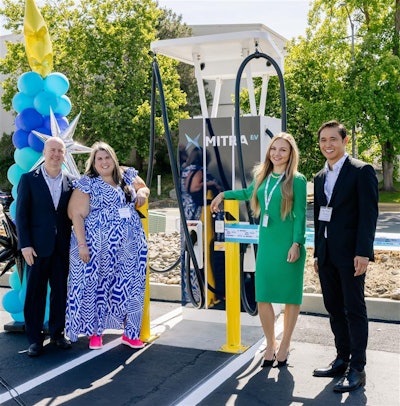 The Mitra EV leadership team at the ribbon cutting of a customer site in Rancho Cordova, California.