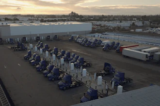 An aerial view of NFI's drayage charging operations in Southern California.