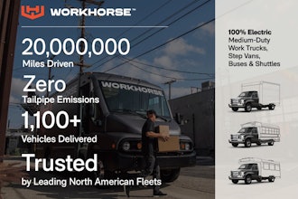 Workhorse Group has announced that its lineup of Class 4-6 battery-electric commercial vehicles have collectively driven 20 million emission-free miles.