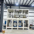 Industrial manufacturing equipment needed for hydrogen refueling in a warehouse.