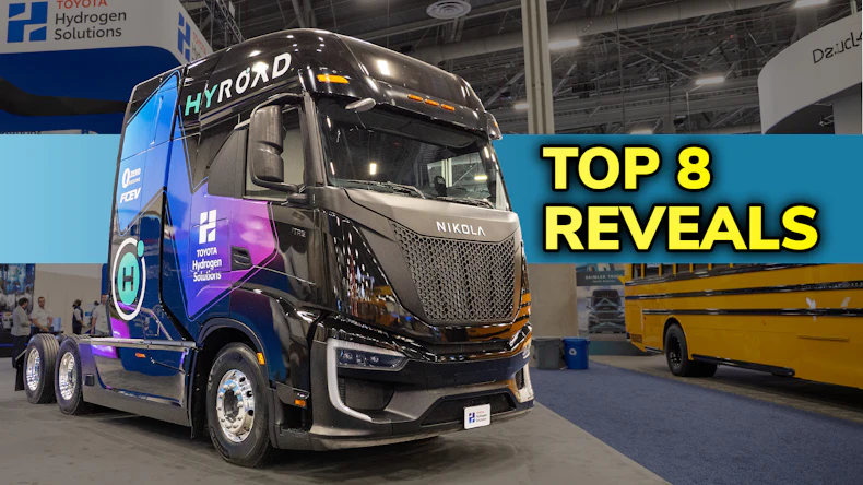 A Hyroad Energy-liveried Nikola FCEV Class 8 semi on display at ACT Expo 2026.