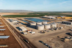 An aerial view of Clean Energy's East Valley Cattle RNG facility.