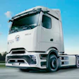 Mercedes-Benz Actros L 1848 tractor converted to run on hydrogen.